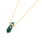 PINGENTE ZEN DETALHE DOURADO PEDRA NATURAL 3CM